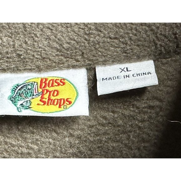 Bass Pro Fleece Jacket XL Full Zip Sweatshirt Inner Drawstring Camping Casual - Picture 8 of 8